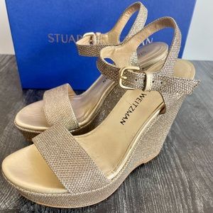 Stuart Weitzman Gold Wedges